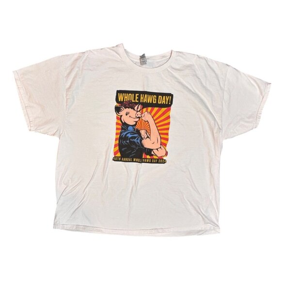 Gildan Other - Whole Hawg Day 2024 40th Annual Graphic T-Shirt Gildan Ultra Cotton 3XL White